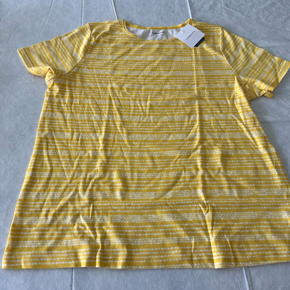 Croft & Barrow Sunny Yellow Striped Tee